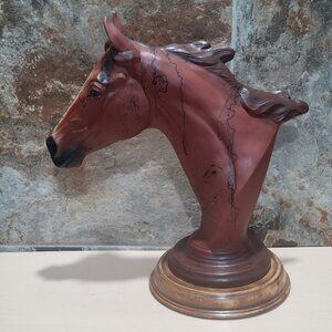 Hand Painted Horse Statue Ceramic Black String Design